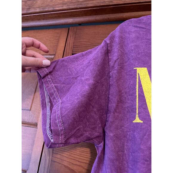 NWOT Nirvana Women's FLAW Inverse Smiley Face T-Shirt Short Sleeve Purple Size L - Picture 5 of 7